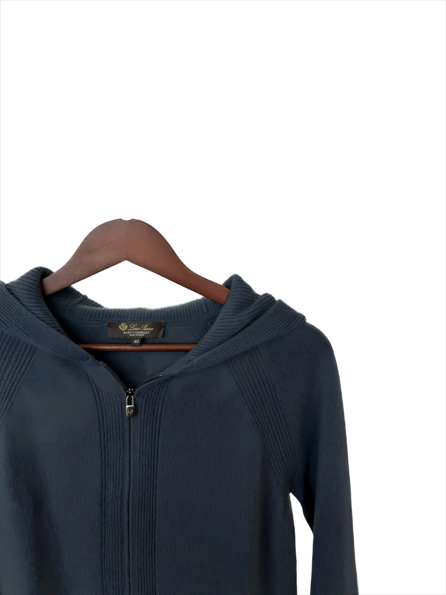 Loro Piana Navy Hooded Zip-Up Knit Cardigan – Retail Price: $1,850