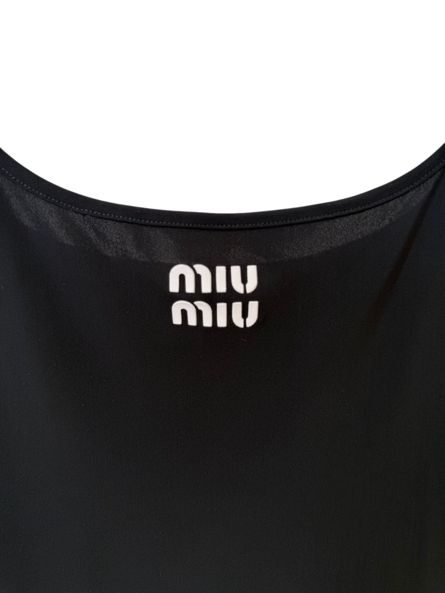 Miu Miu Black Logo Print Midi Slip Dress – Retail Price: $1,550
