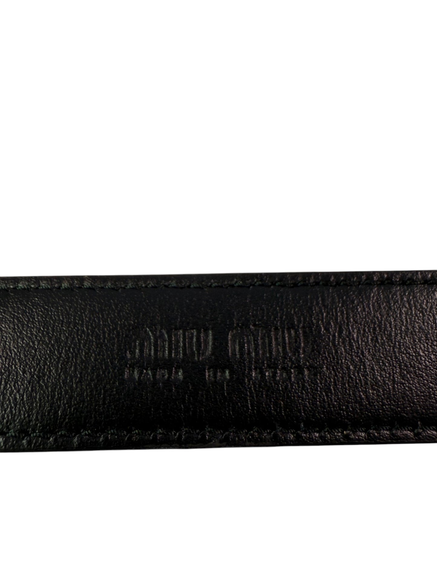 Miu Miu Black Leather Belt with Gold-Tone Smooth Buckle – Retail Price: $510