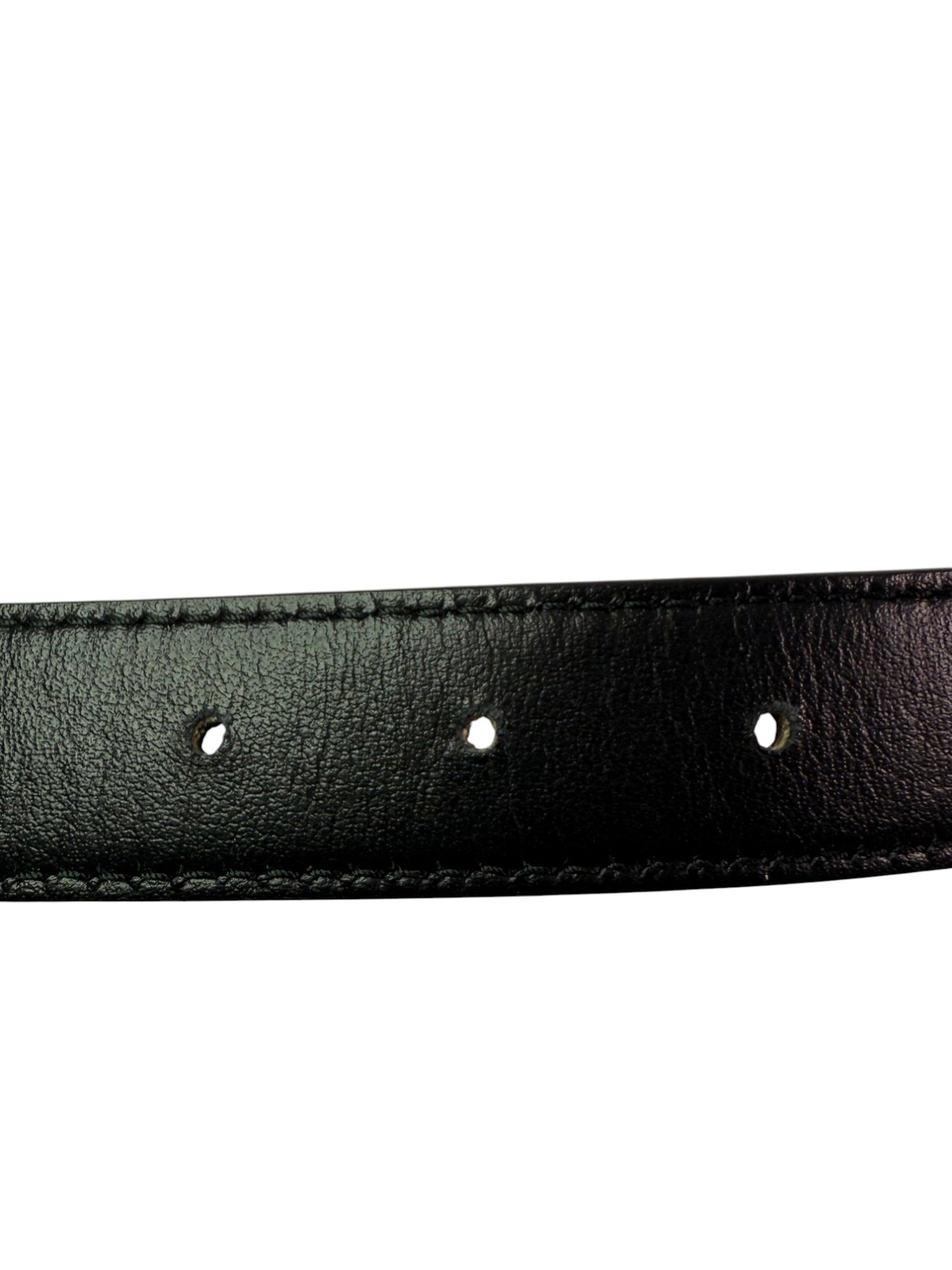 Miu Miu Black Leather Belt with Gold-Tone Smooth Buckle – Retail Price: $510