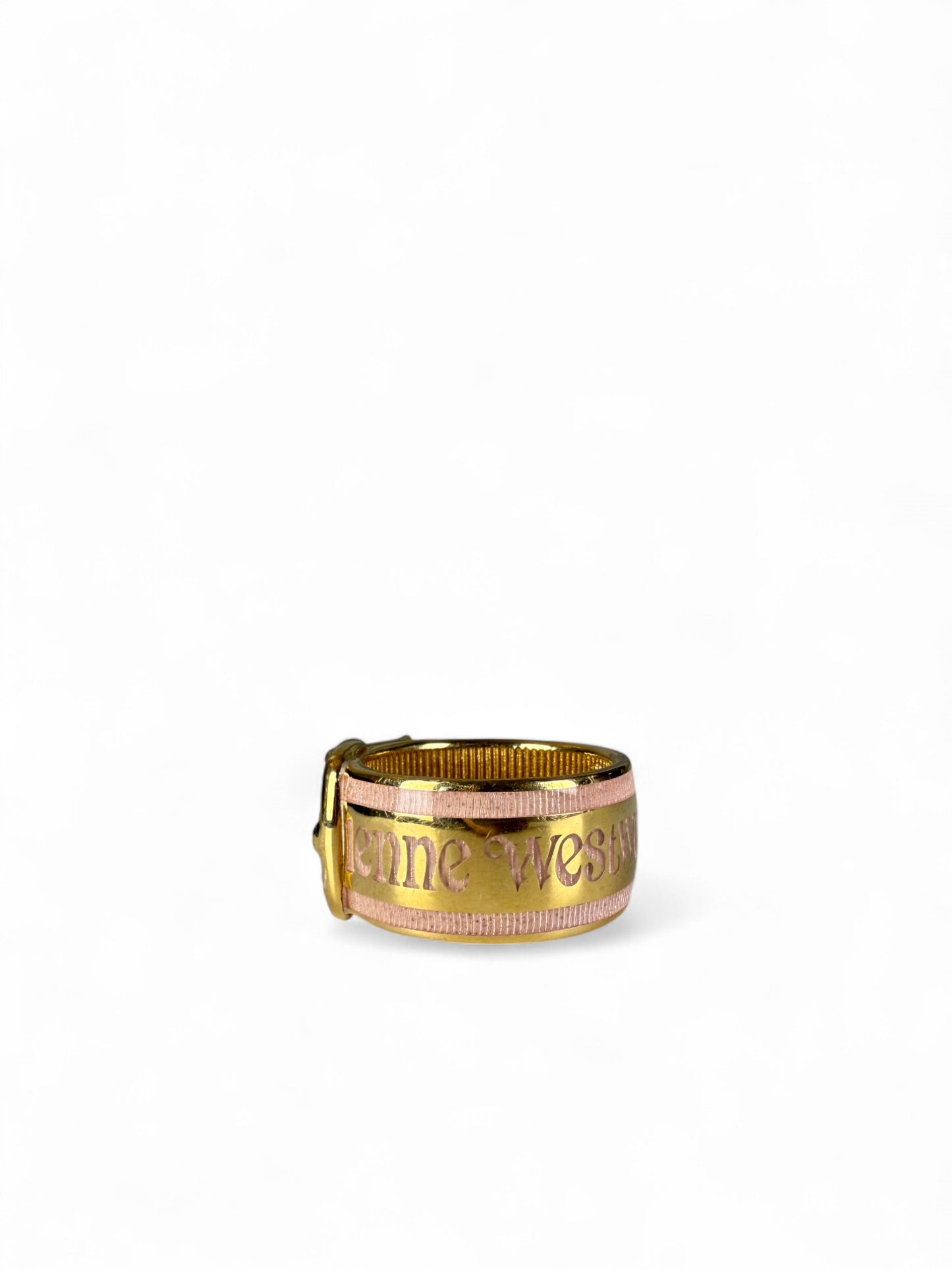 Vivienne Westwood Distorted Letter Belt-Ring in Pink Enamel – Retail Price: $290